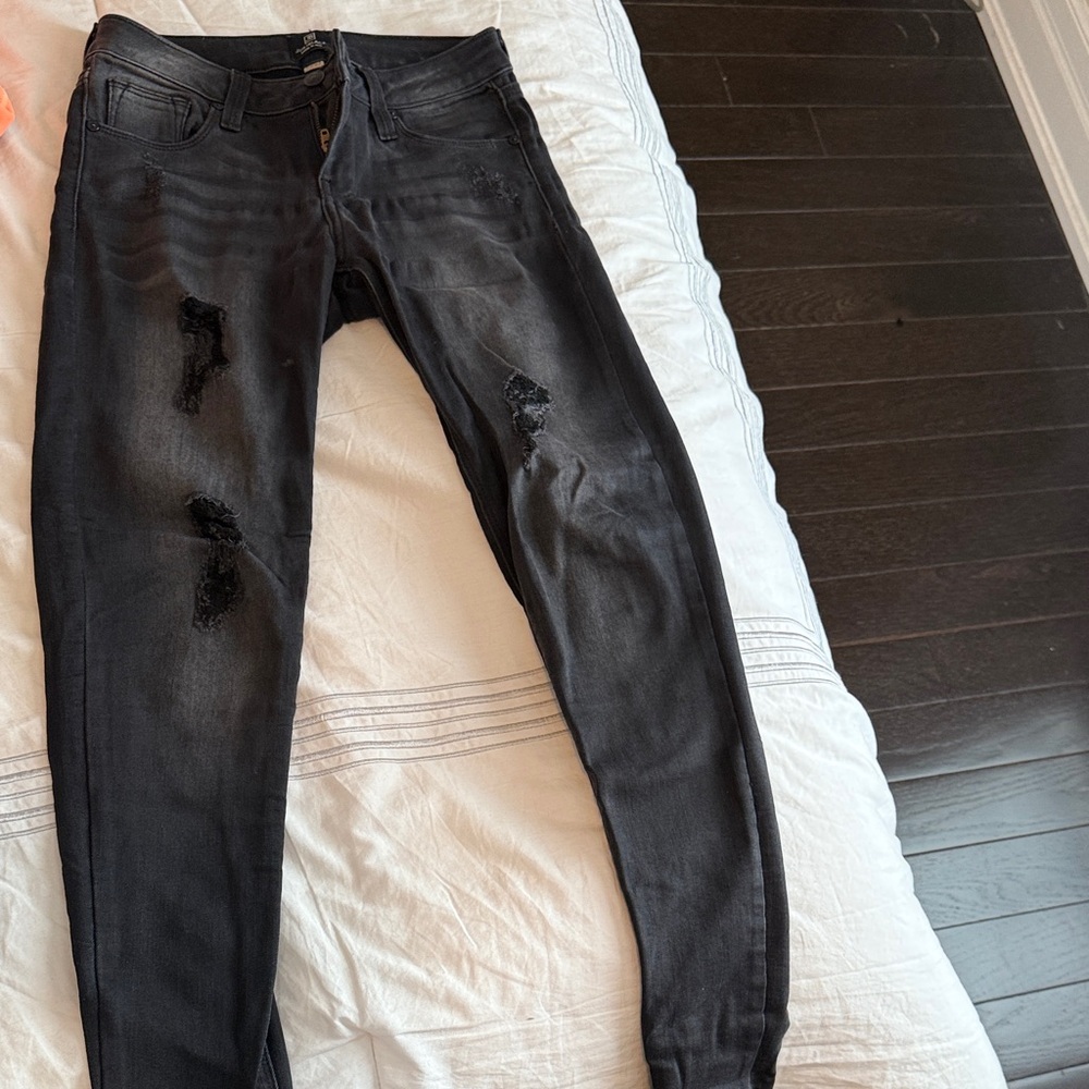 Just Black Distressed Black Jeans